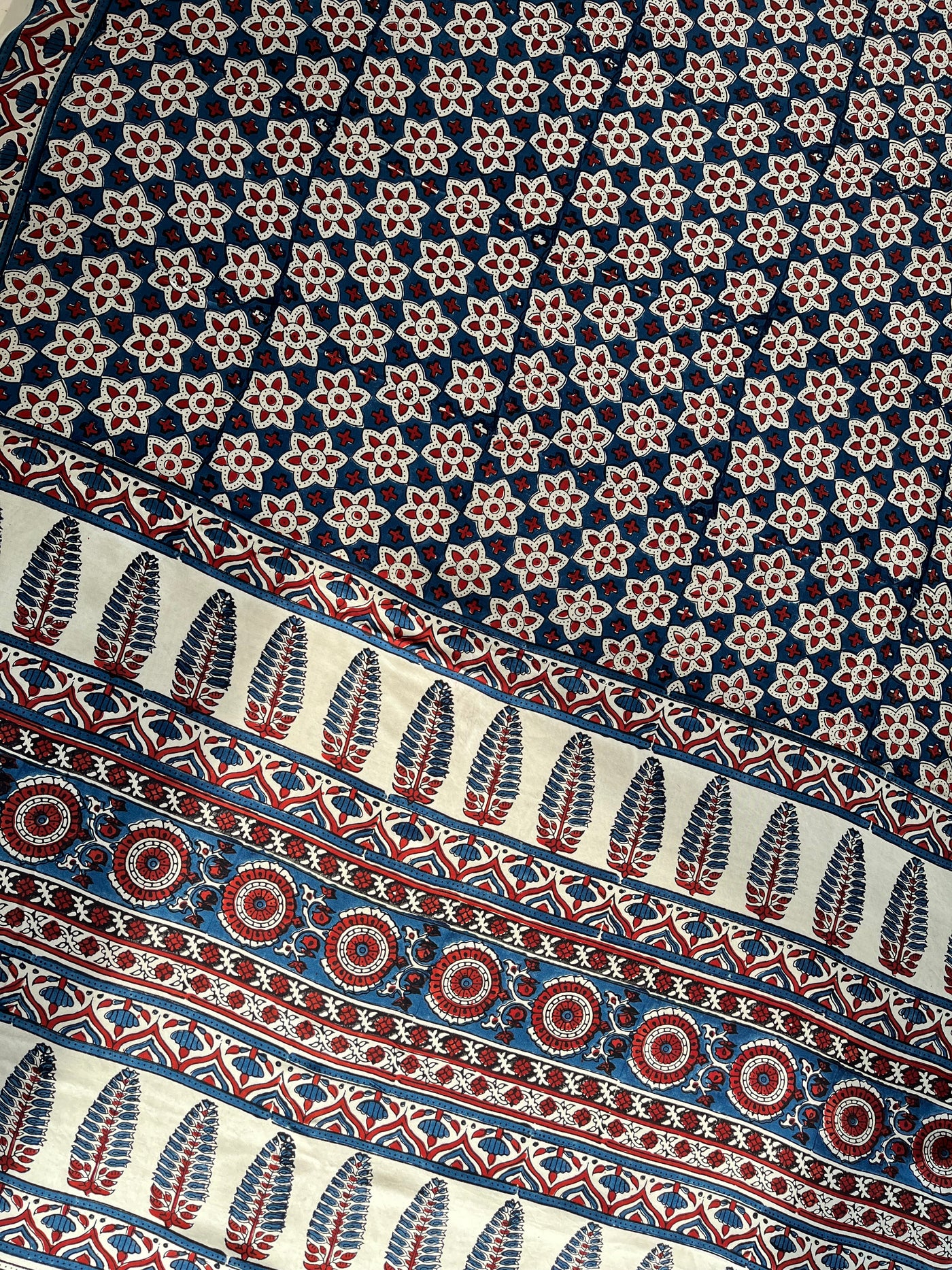 GANIKA: HAND BLOCK AJRAKH MODAL SILK SAREE