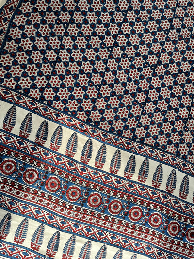 GANIKA: HAND BLOCK AJRAKH MODAL SILK SAREE