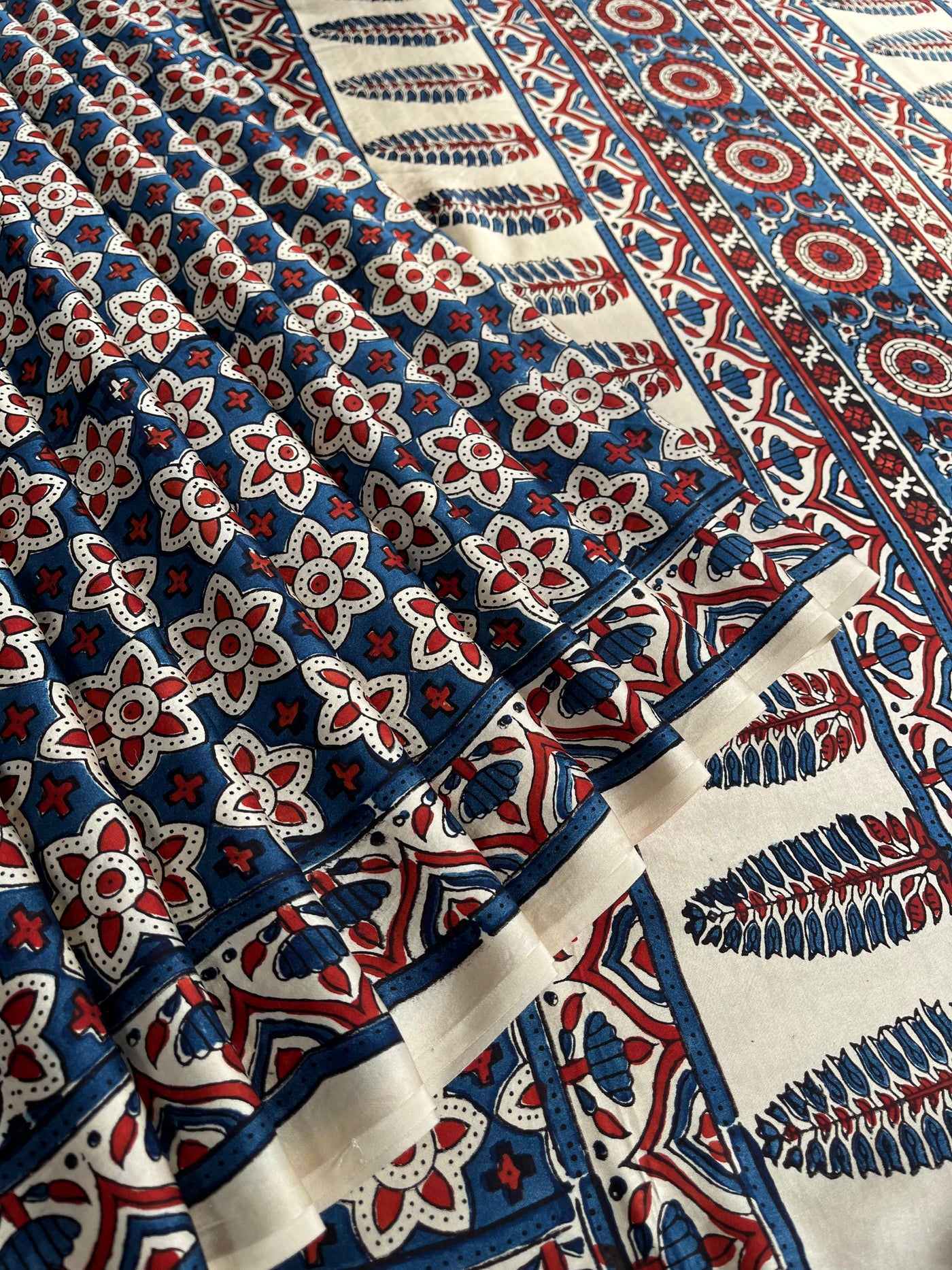 GANIKA: HAND BLOCK AJRAKH MODAL SILK SAREE