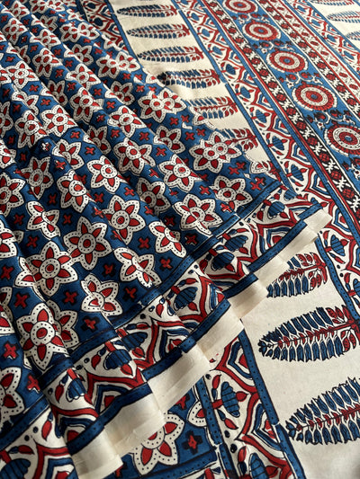 GANIKA: HAND BLOCK AJRAKH MODAL SILK SAREE