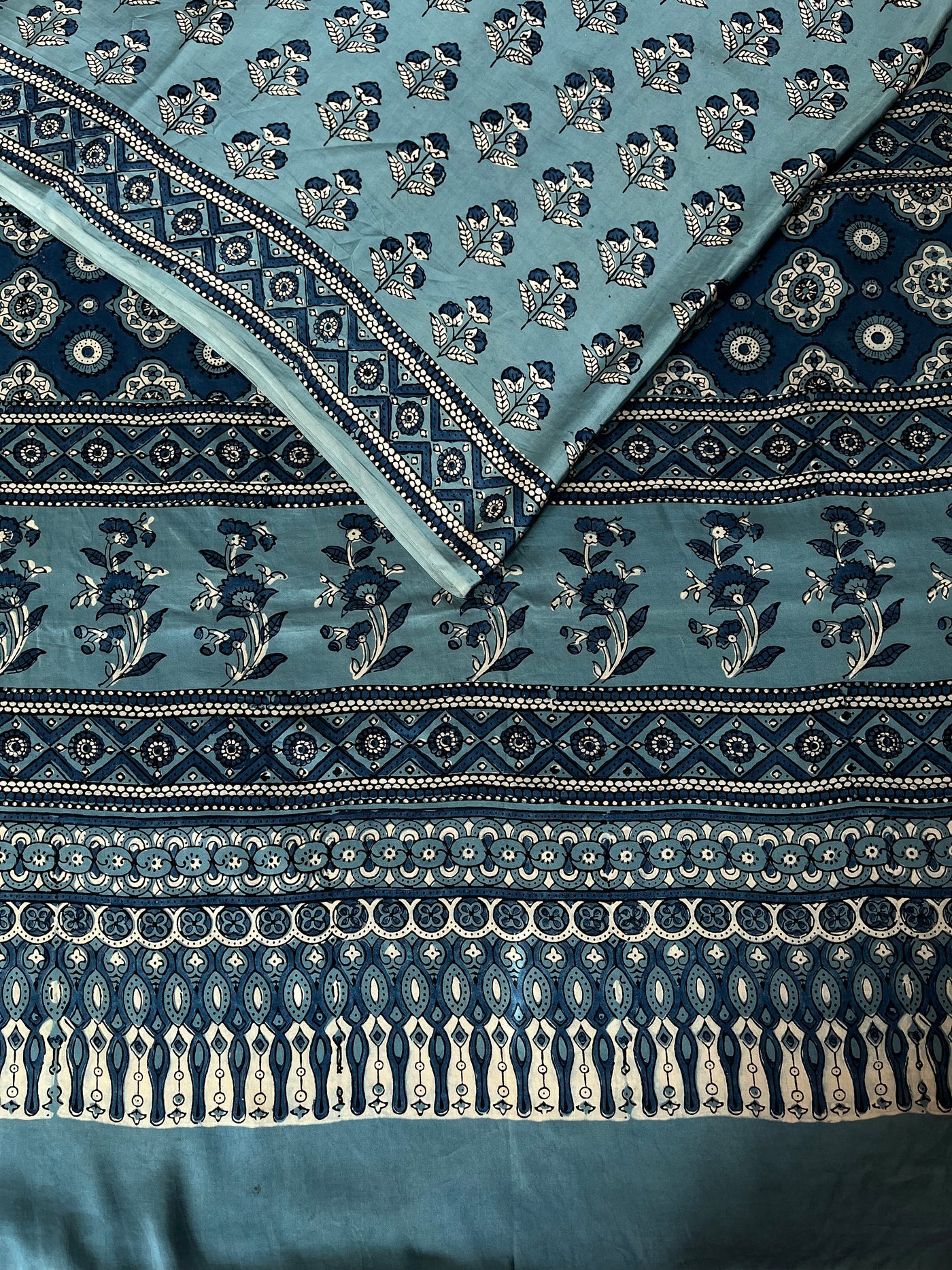 KHWAISH: HAND BLOCK AJRAKH MODAL SILK SAREE