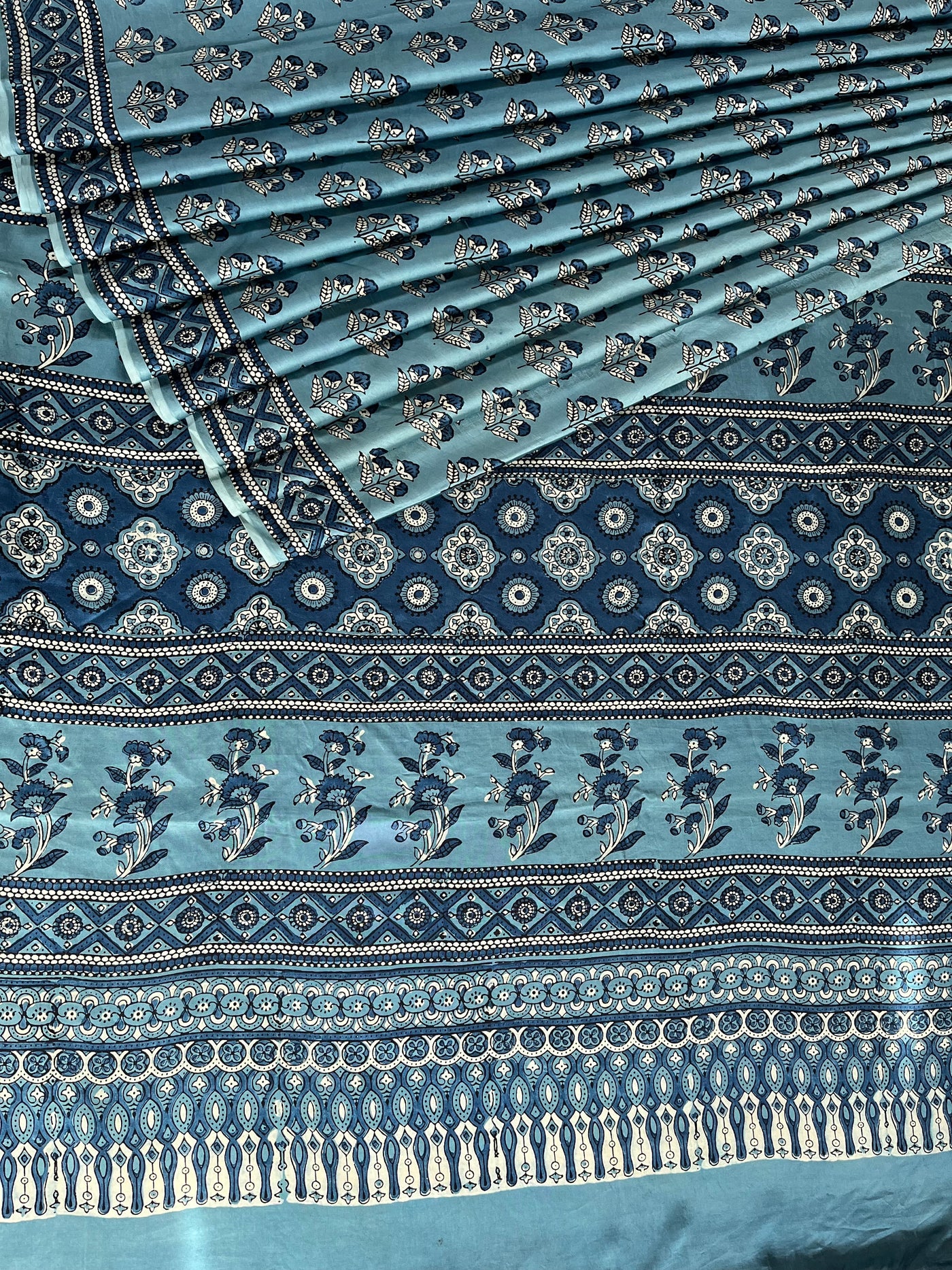 KHWAISH: HAND BLOCK AJRAKH MODAL SILK SAREE