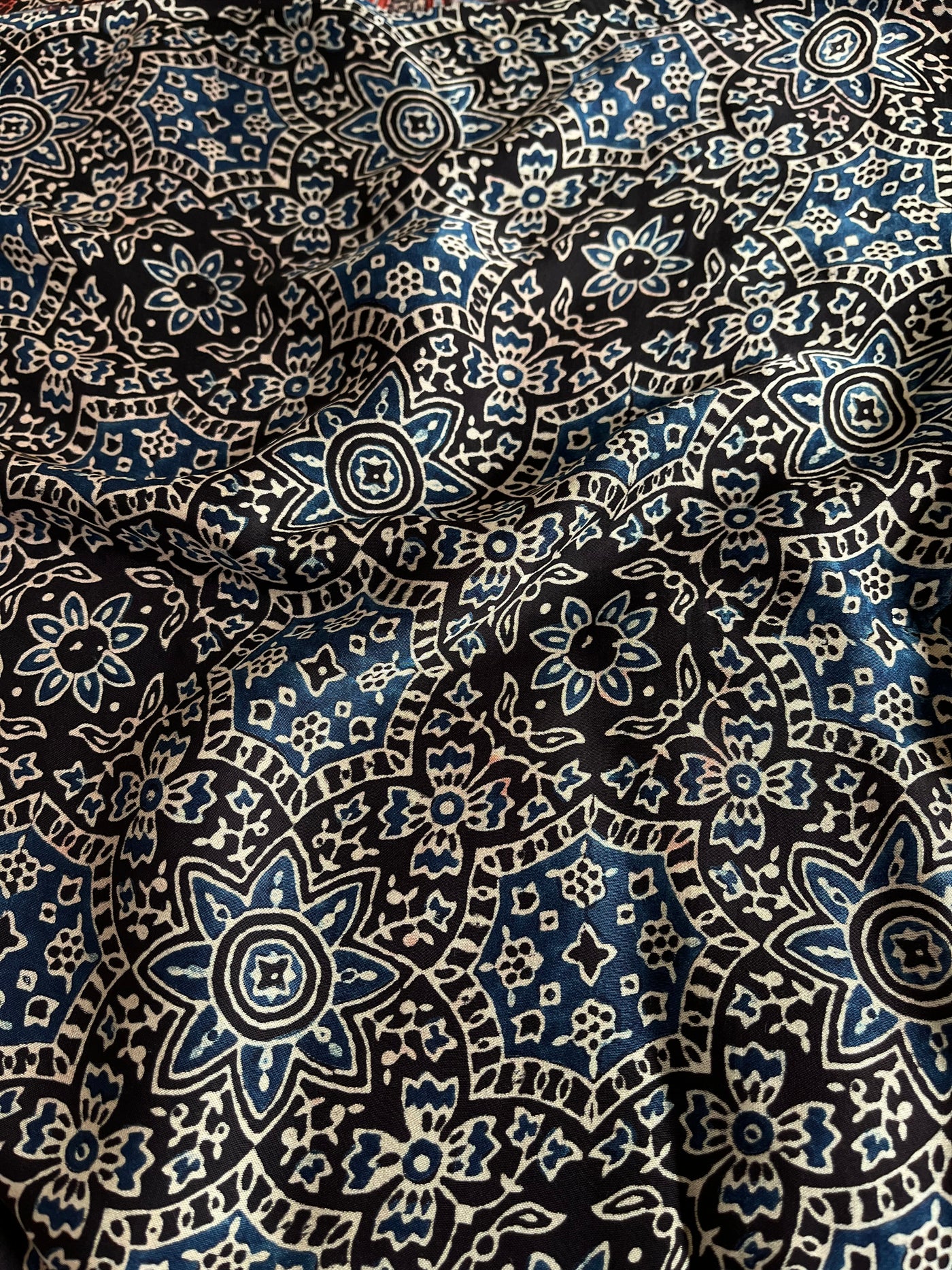 NEHA: HAND BLOCK AJRAKH MODAL SILK SAREE