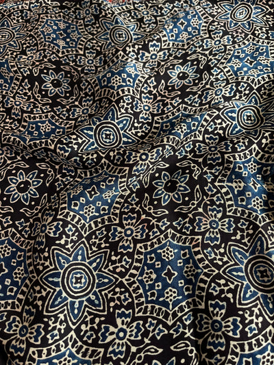 NEHA: HAND BLOCK AJRAKH MODAL SILK SAREE
