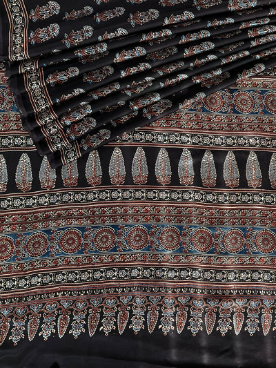 NEHA: HAND BLOCK AJRAKH MODAL SILK SAREE