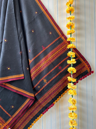 Star’s in your sky: HANDLOOM BHUJODI SHAWL WITH KUTCHI MIRROR WORK