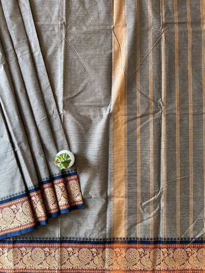 Kiran: KANCHIPURAM PURE COTTON SAREE WITH BODERS.