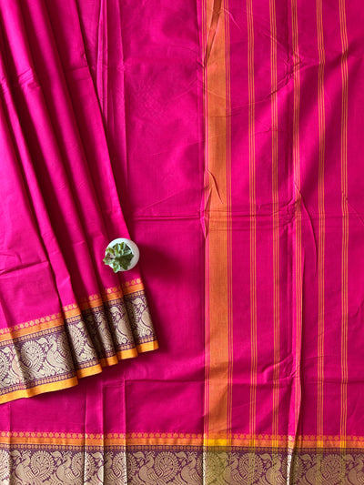 Lalita: KANCHIPURAM PURE COTTON SAREE WITH BODERS.