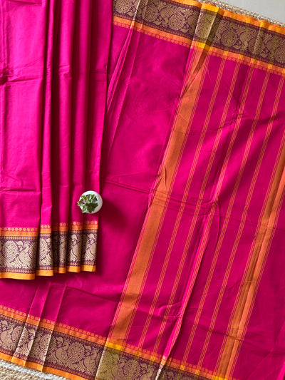 Lalita: KANCHIPURAM PURE COTTON SAREE WITH BODERS.