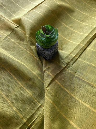 ANANTYA:PARROT GREEN,KANCHIPURAM PURE COTTON SAREE WITH BORDERS