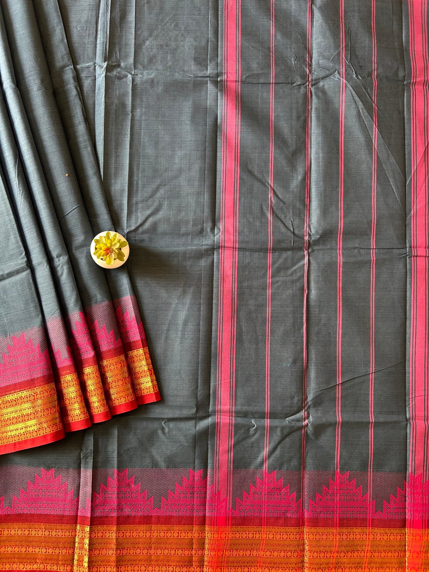 Lalima: KANCHIPURAM PURE COTTON SAREE WITH BODERS.