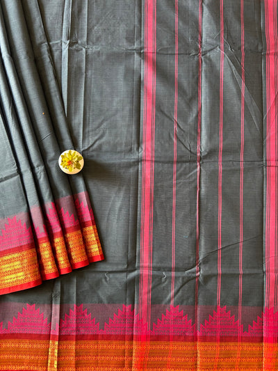 Lalima: KANCHIPURAM PURE COTTON SAREE WITH BODERS.