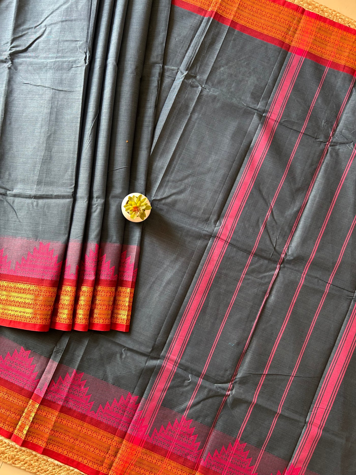 Lalima: KANCHIPURAM PURE COTTON SAREE WITH BODERS.