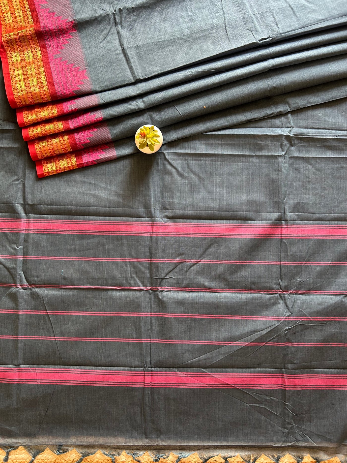 Lalima: KANCHIPURAM PURE COTTON SAREE WITH BODERS.