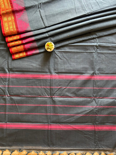 Lalima: KANCHIPURAM PURE COTTON SAREE WITH BODERS.