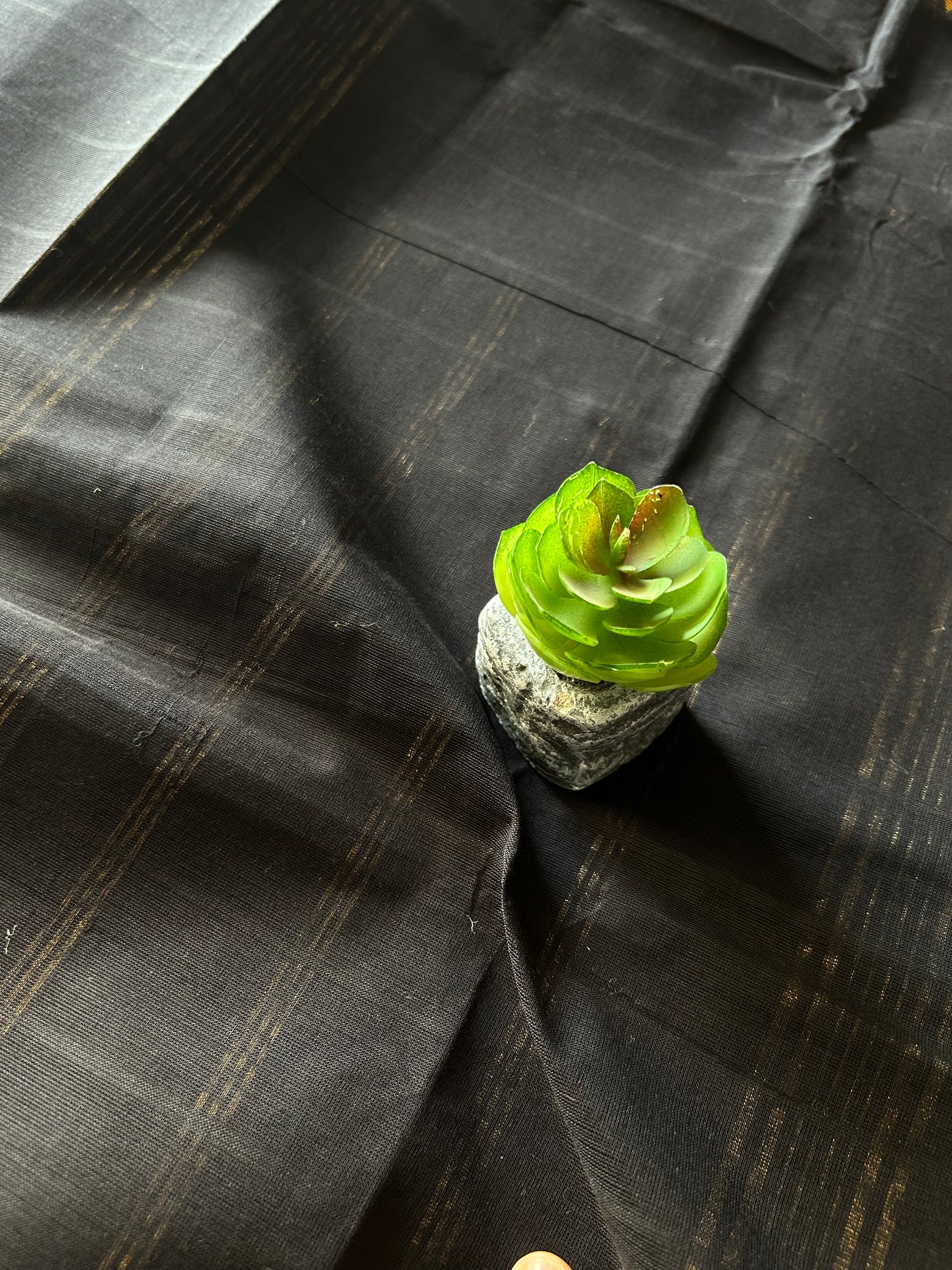 SHUBHRA:BLACK,KANCHIPURAM PURE COTTON SAREE WITH BORDERS