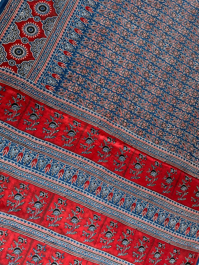 PREETAM: HAND BLOCK AJRAKH MODAL SILK SAREE