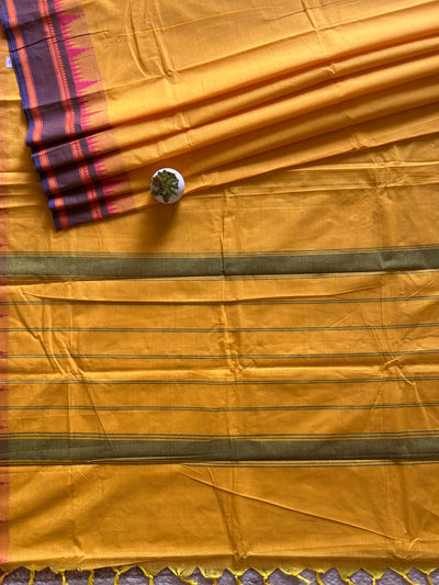 Kumari: KANCHIPURAM PURE COTTON SAREE WITH BODERS.