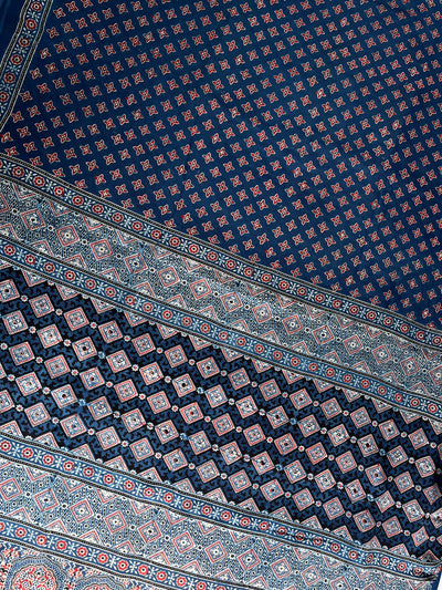 INAYAT: HAND BLOCK AJRAKH MODAL SILK SAREE