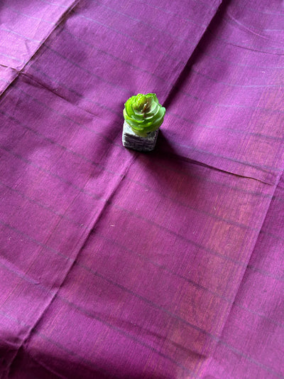 VAIDEHI:ROYAL PURPLE,KANCHIPURAM PURE COTTON SAREE WITH BORDERS