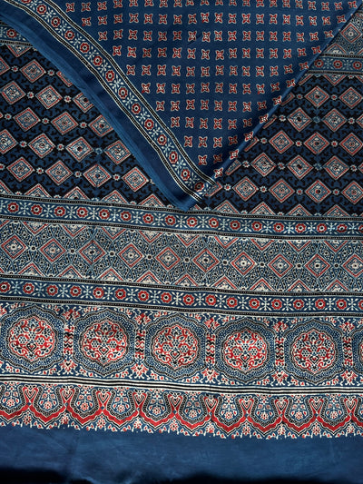 INAYAT: HAND BLOCK AJRAKH MODAL SILK SAREE