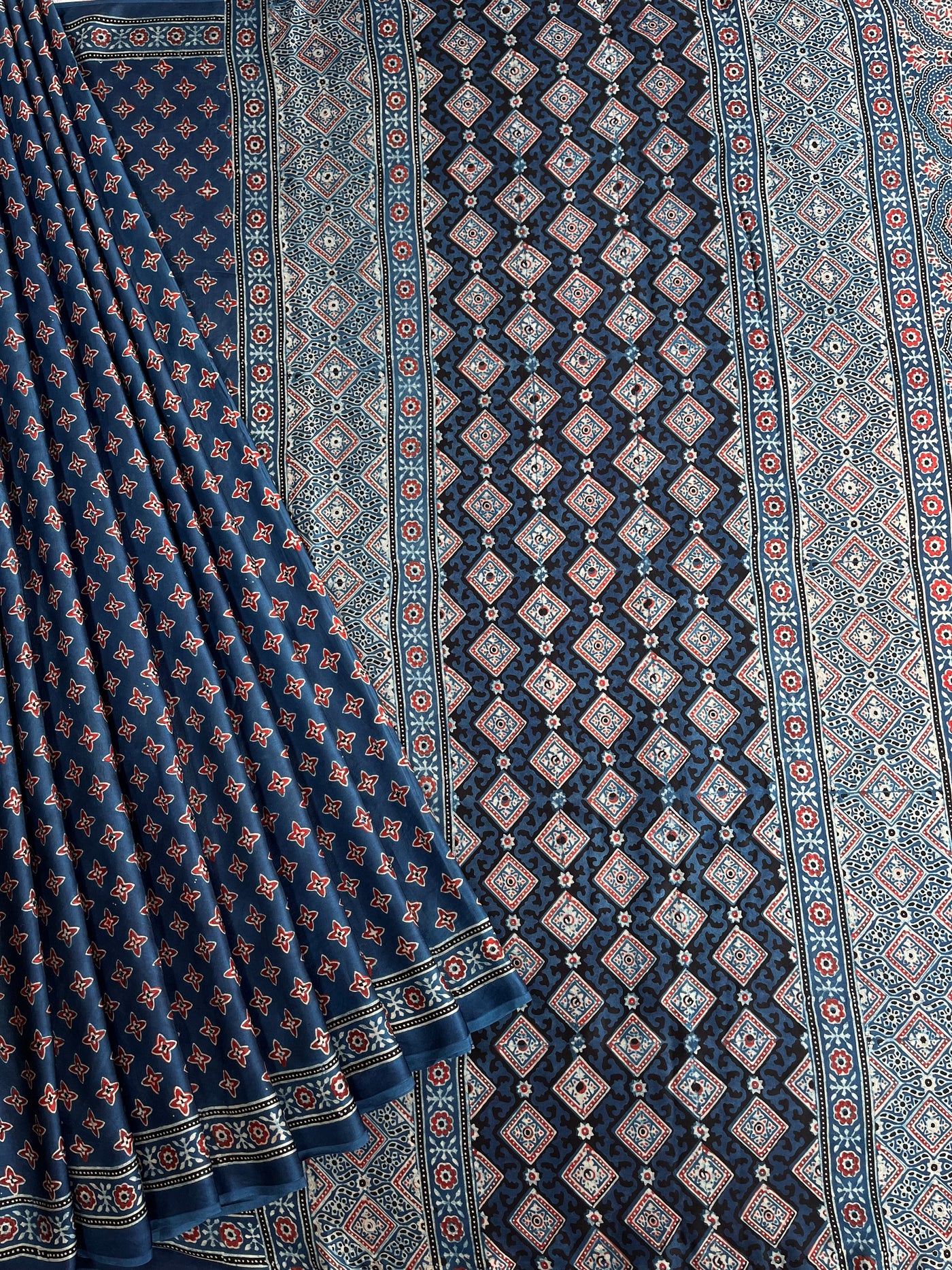 INAYAT: HAND BLOCK AJRAKH MODAL SILK SAREE