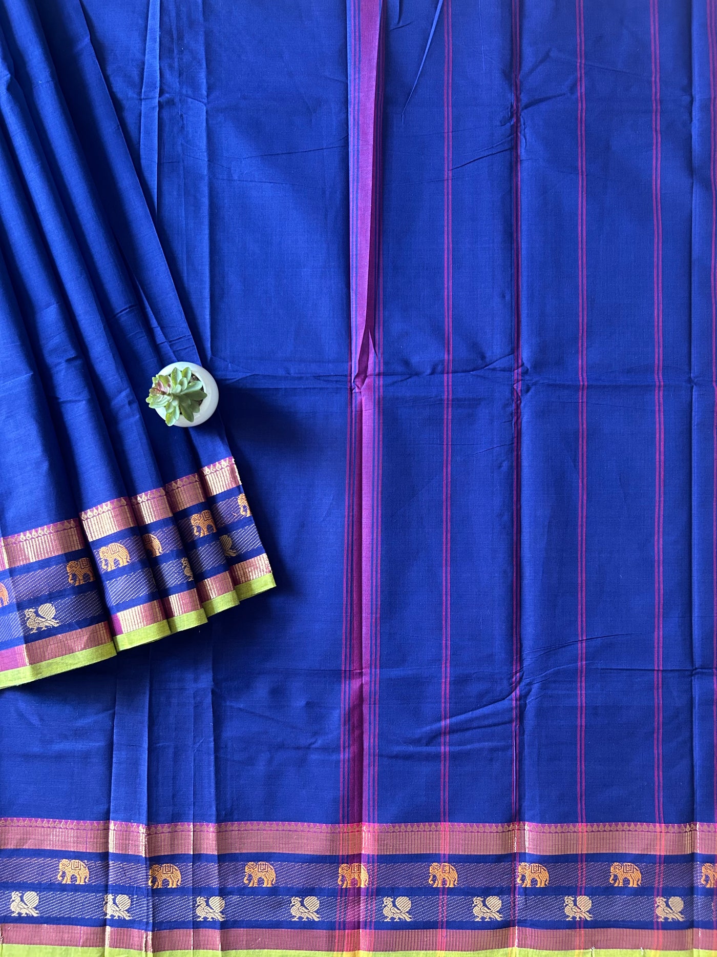 BHOOMIJA: KANCHIPURAM PURE COTTON SAREE WITH BODERS.