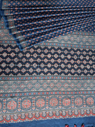 INAYAT: HAND BLOCK AJRAKH MODAL SILK SAREE