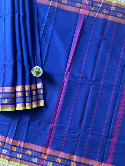 BHOOMIJA: KANCHIPURAM PURE COTTON SAREE WITH BODERS.