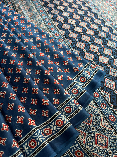 INAYAT: HAND BLOCK AJRAKH MODAL SILK SAREE