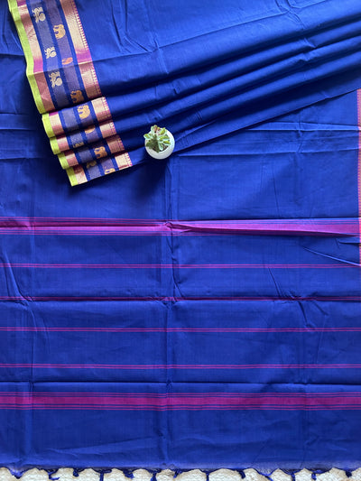 BHOOMIJA: KANCHIPURAM PURE COTTON SAREE WITH BODERS.