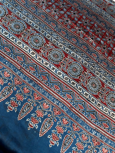 MAANVI: HAND BLOCK AJRAKH MODAL SILK SAREE