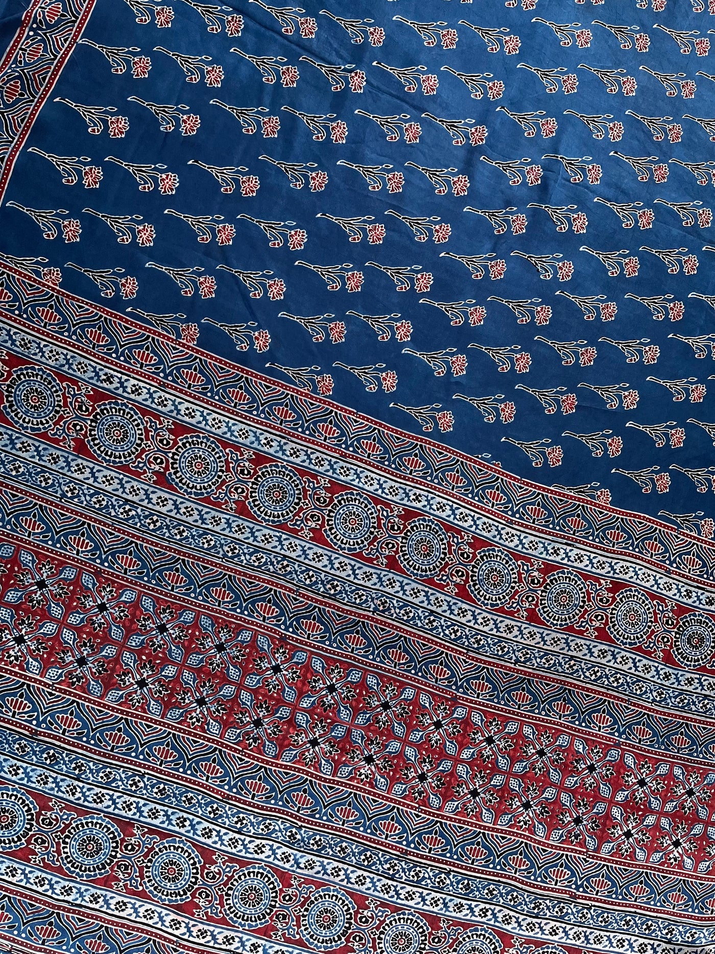 MAANVI: HAND BLOCK AJRAKH MODAL SILK SAREE