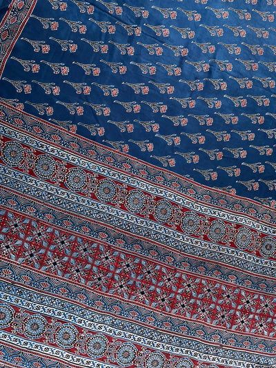 MAANVI: HAND BLOCK AJRAKH MODAL SILK SAREE