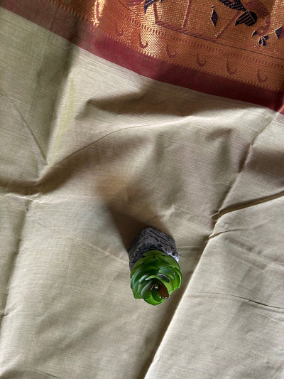 AMULYAM:PISTA GREEN,KANCHIPURAM PURE COTTON SAREE WITH BORDERS