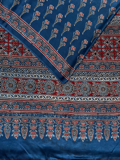 MAANVI: HAND BLOCK AJRAKH MODAL SILK SAREE