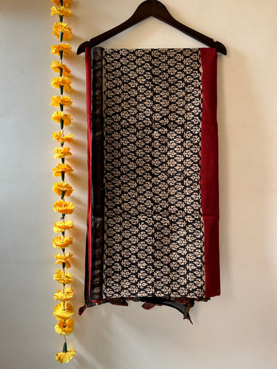 ASHTAMI: AJRAKH MODAL SILK SAREE