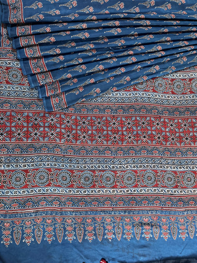 MAANVI: HAND BLOCK AJRAKH MODAL SILK SAREE