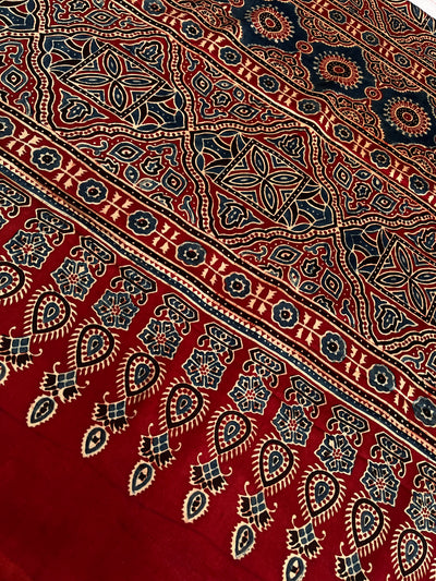 DEEKSHA: HAND BLOCK AJRAKH MODAL SILK SAREE