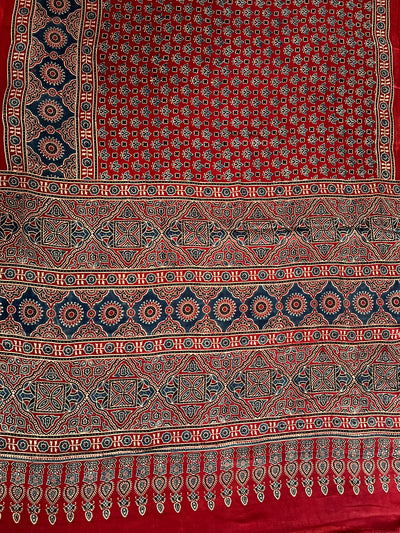 DEEKSHA: HAND BLOCK AJRAKH MODAL SILK SAREE