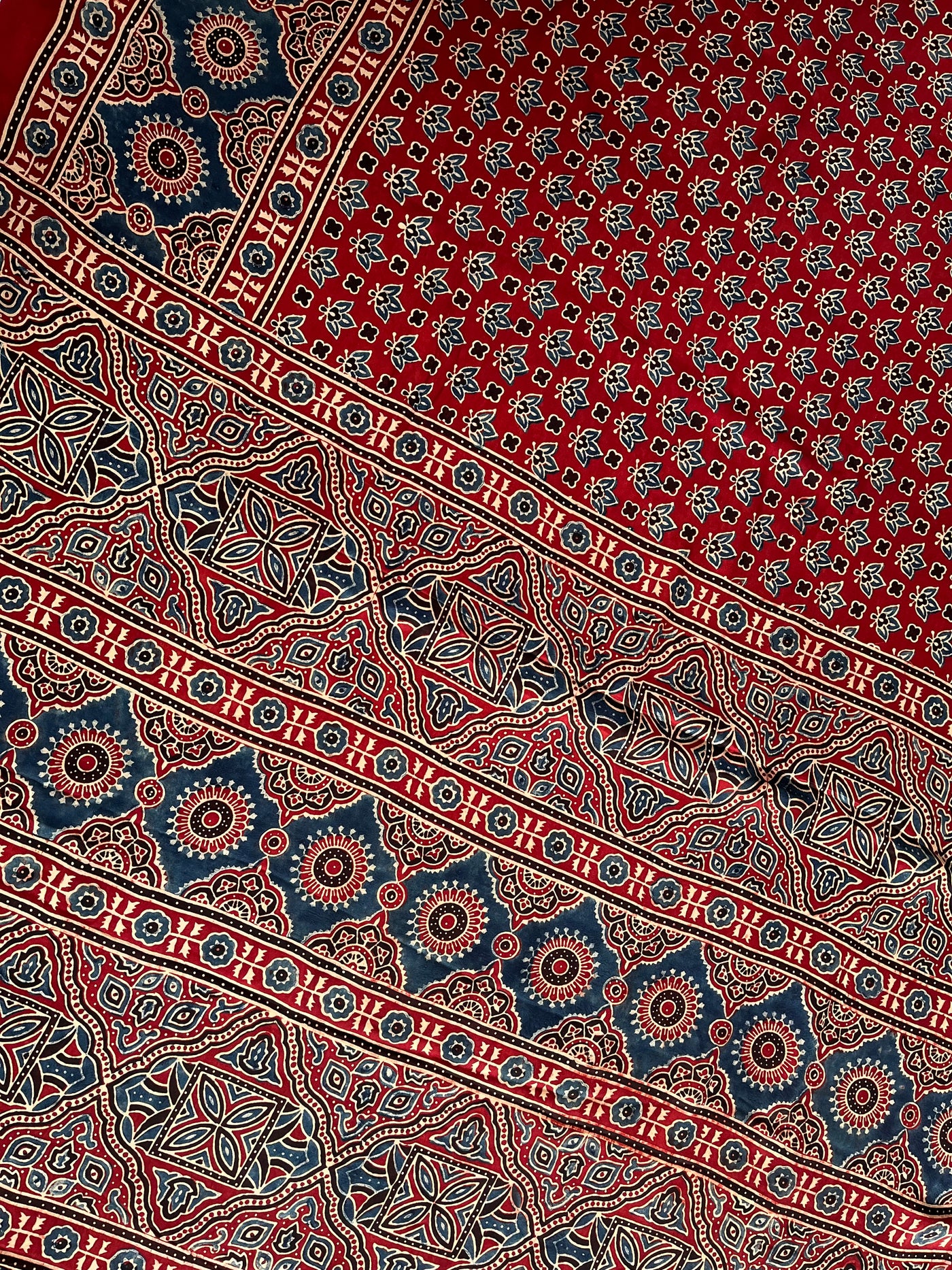 DEEKSHA: HAND BLOCK AJRAKH MODAL SILK SAREE
