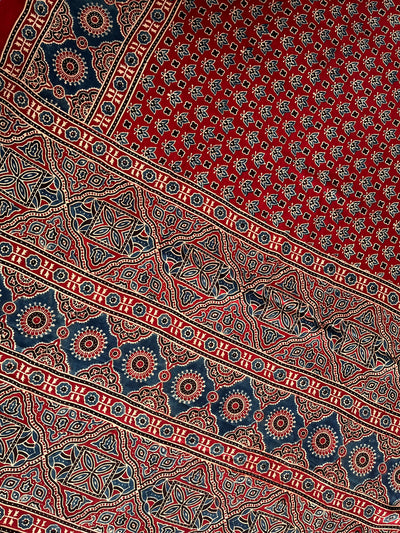 DEEKSHA: HAND BLOCK AJRAKH MODAL SILK SAREE