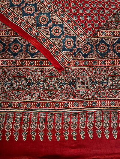 DEEKSHA: HAND BLOCK AJRAKH MODAL SILK SAREE