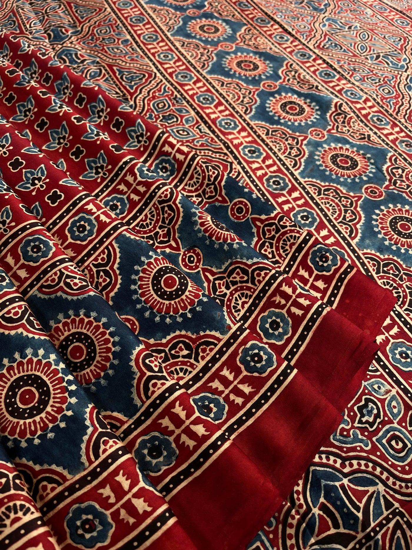DEEKSHA: HAND BLOCK AJRAKH MODAL SILK SAREE