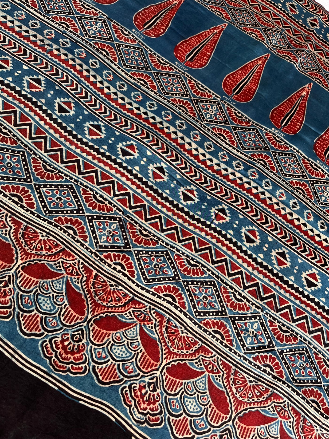 SWAMINI: HAND BLOCK AJRAKH MODAL SILK SAREE