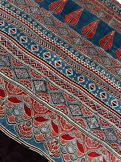 SWAMINI: HAND BLOCK AJRAKH MODAL SILK SAREE