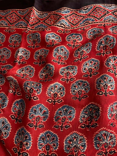 SWAMINI: HAND BLOCK AJRAKH MODAL SILK SAREE