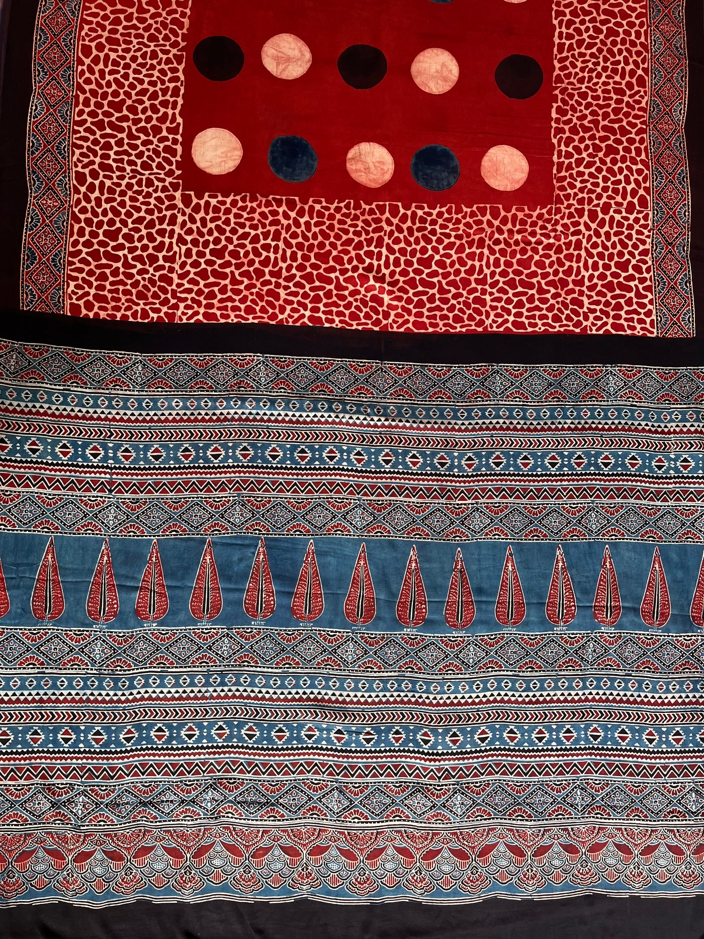 SWAMINI: HAND BLOCK AJRAKH MODAL SILK SAREE