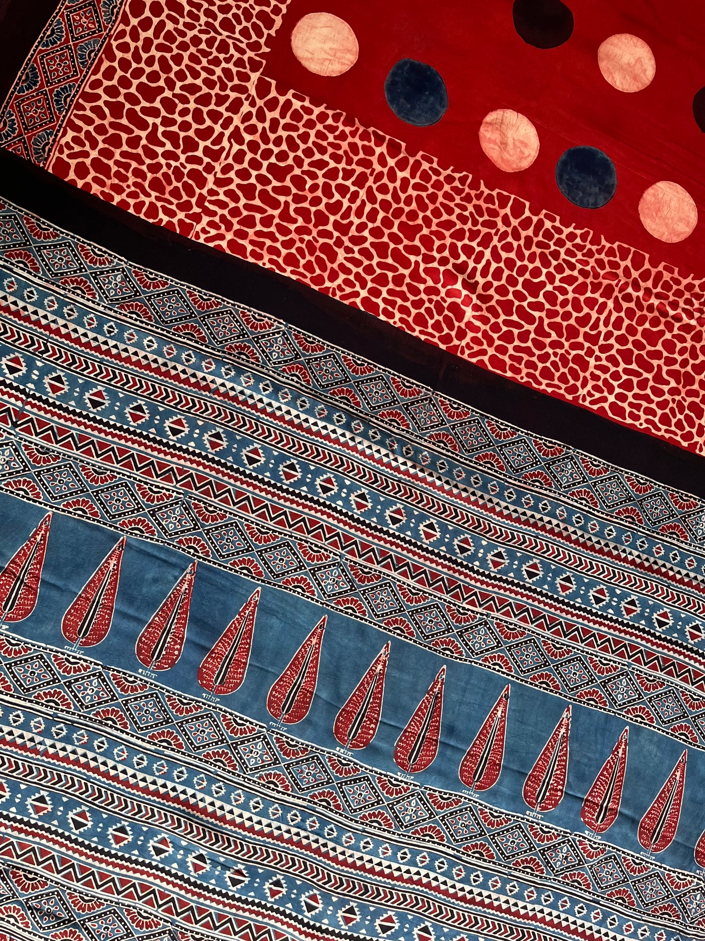 SWAMINI: HAND BLOCK AJRAKH MODAL SILK SAREE