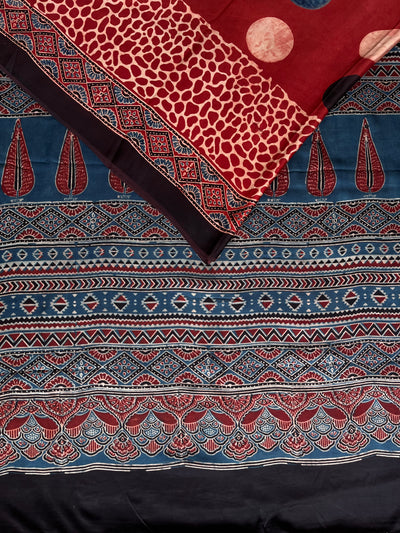 SWAMINI: HAND BLOCK AJRAKH MODAL SILK SAREE